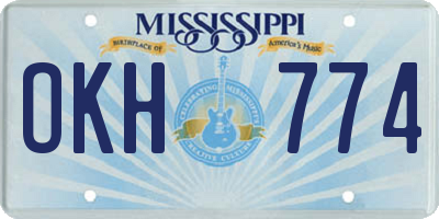 MS license plate OKH774