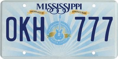 MS license plate OKH777