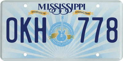 MS license plate OKH778
