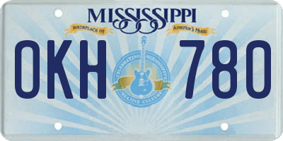 MS license plate OKH780