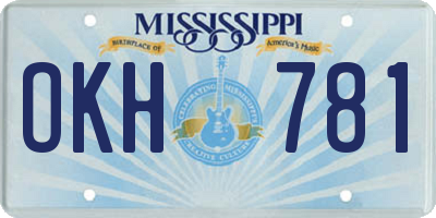 MS license plate OKH781