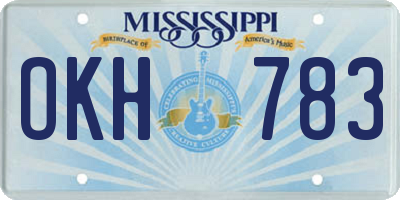 MS license plate OKH783