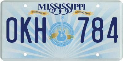 MS license plate OKH784