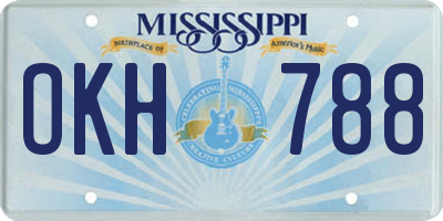 MS license plate OKH788