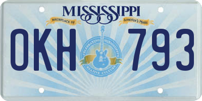 MS license plate OKH793