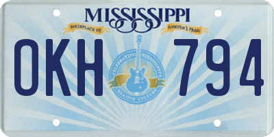 MS license plate OKH794