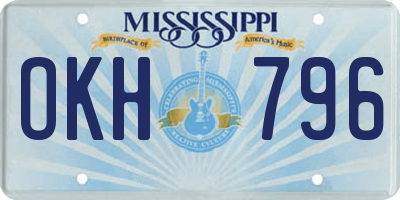 MS license plate OKH796