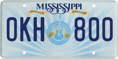 MS license plate OKH800
