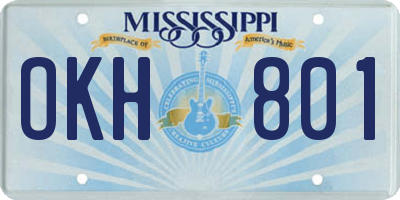 MS license plate OKH801