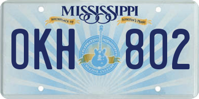 MS license plate OKH802