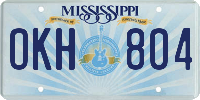 MS license plate OKH804