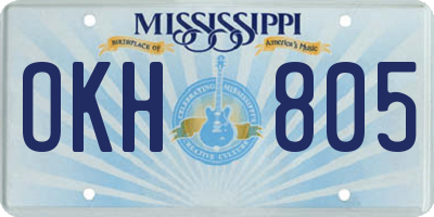 MS license plate OKH805