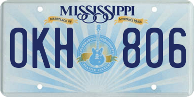 MS license plate OKH806