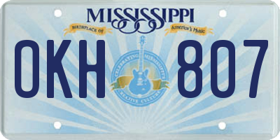MS license plate OKH807