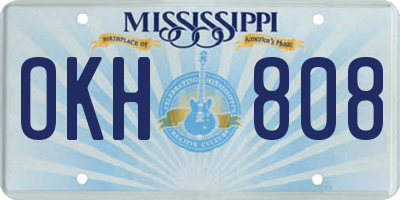 MS license plate OKH808