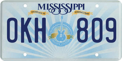 MS license plate OKH809