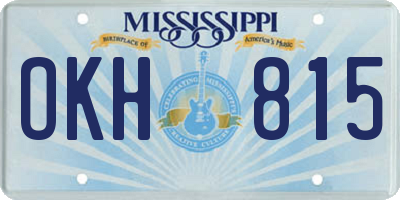 MS license plate OKH815