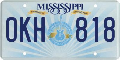 MS license plate OKH818