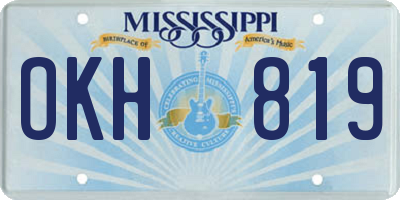 MS license plate OKH819