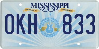 MS license plate OKH833