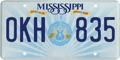 MS license plate OKH835