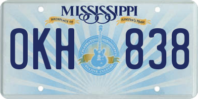 MS license plate OKH838