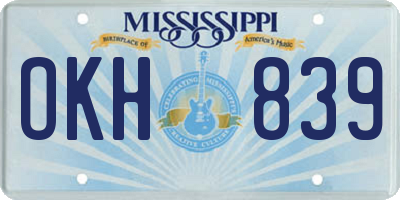 MS license plate OKH839