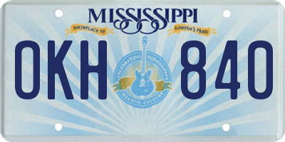 MS license plate OKH840
