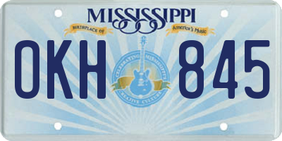 MS license plate OKH845