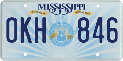 MS license plate OKH846