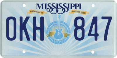 MS license plate OKH847