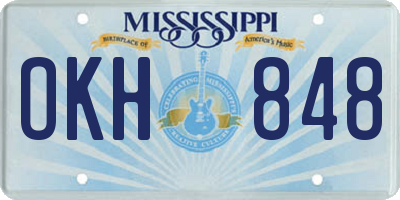 MS license plate OKH848