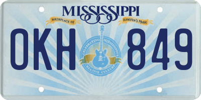 MS license plate OKH849