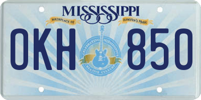 MS license plate OKH850