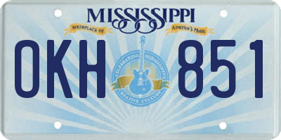 MS license plate OKH851