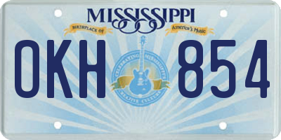 MS license plate OKH854