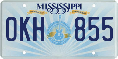 MS license plate OKH855