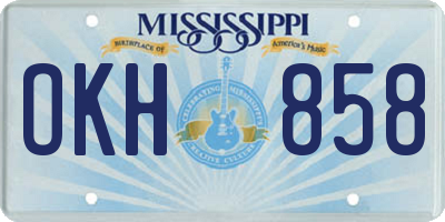 MS license plate OKH858