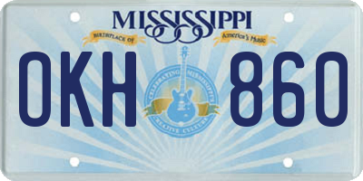 MS license plate OKH860