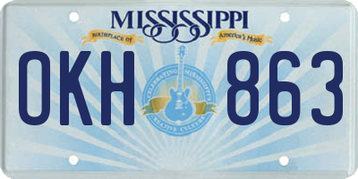 MS license plate OKH863