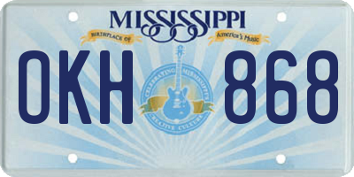 MS license plate OKH868