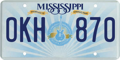 MS license plate OKH870