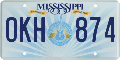 MS license plate OKH874