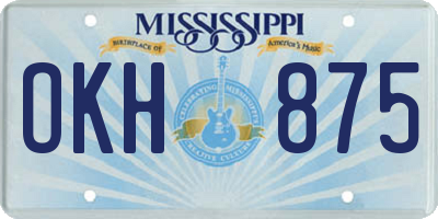 MS license plate OKH875