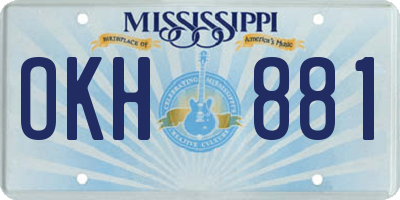 MS license plate OKH881