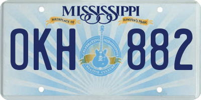 MS license plate OKH882