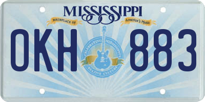 MS license plate OKH883