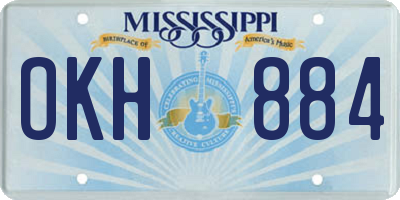 MS license plate OKH884