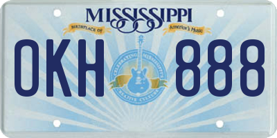 MS license plate OKH888