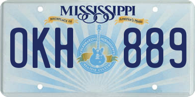 MS license plate OKH889